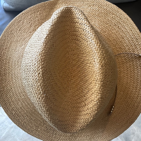 Hat Attack 100% Paper Straw Brimmed Hat Beach Wedding Honeymoon Adjustable Tan - Picture 4 of 9